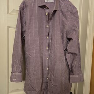 Charles Tyrwhitt Men's Purple Grid Dress Shirt
